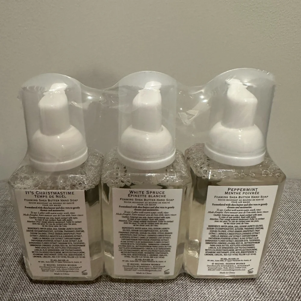 Michel Design Works CHRISTMAS Collection Foaming Shea Butter Hand Soap 3 Pack
